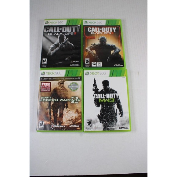 4 games: Call of Duty Black Ops 2, 3 + Modern Warfare 2, 3 (Xbox 360) authentic